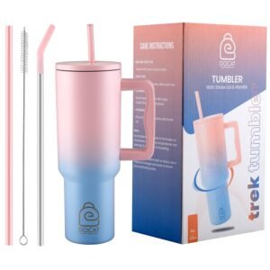 1200ML Stainless Steel Tumbler with Lid and Straw - Cotton Candy Haze