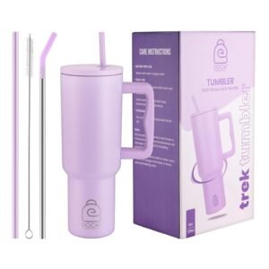 1200ML Stainless Steel Tumbler with Lid and Straw - Lavender Mist