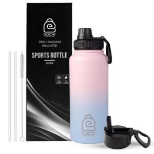 DOCAT Premium Insulated Stainless Steel Water Bottle with Leakproof Lid - Cotton Candy