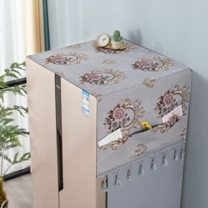 Fridge Cover for Top Double Door with Utility Pockets