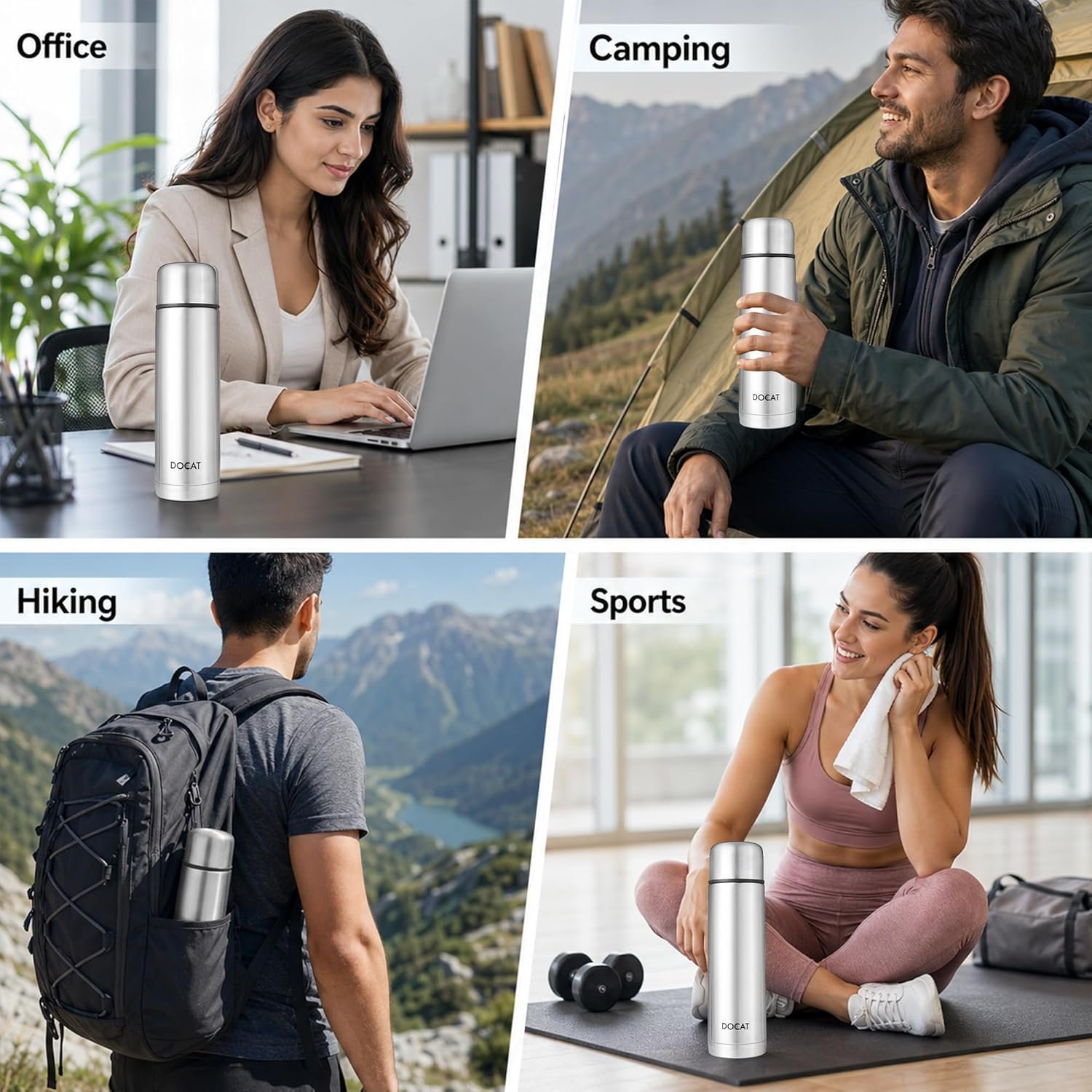 DOCAT Thermosteel Water Bottle | ISI Certified Vacuum Insulated Hot & Cold Flask - Image 9